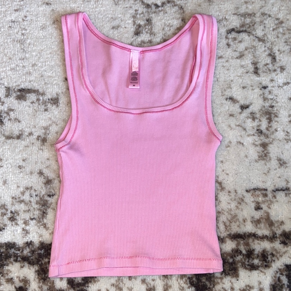 Skims Cotton Rib Bubblegum Tank
